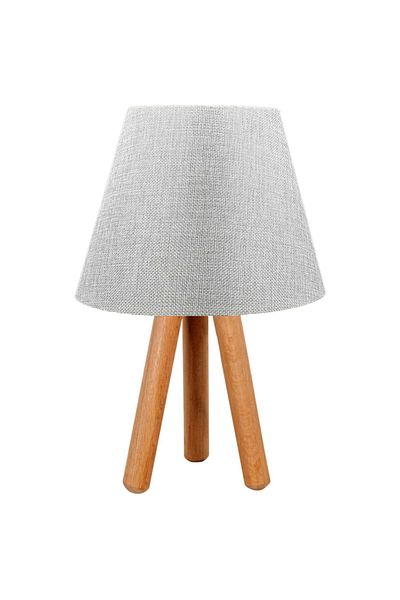 EvLight Set of 3 Chandelier and Nightstand Wooden Lampshade Gray