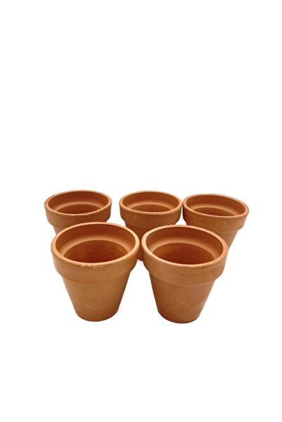 NADİR KAKTÜS 5 Adet El Yapımı 6 Cm Terracotta Seramik Saksı (6cm X 6cm)