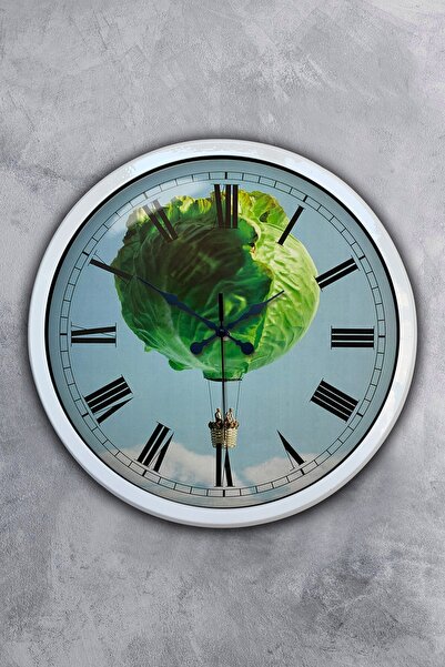 Platin Saat ساعة حائط للمطبخ معدن أبيض مقاس 40 سم