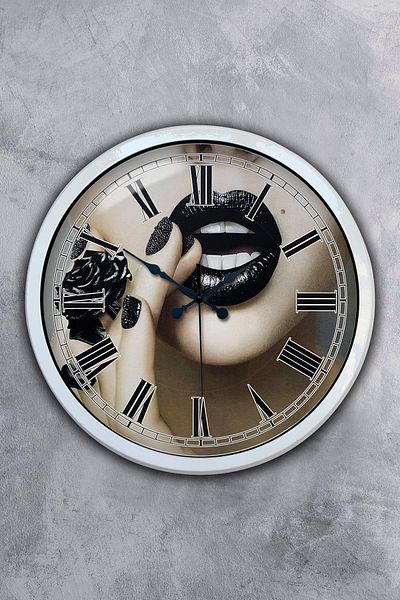 Kasva Concept Δώρο 40 εκ. Λευκό Μεταλλικό Ρολόι Τοίχου Ομορφιάς