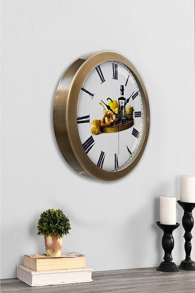 Kasva Concept Gift 36 cm Antique Metal Kitchen Wall Clock
