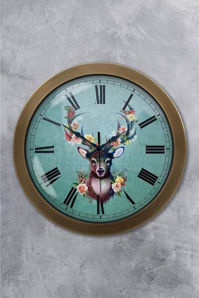 Platin Saat ساعة حائط غزال معدنية انتيك 36 سم