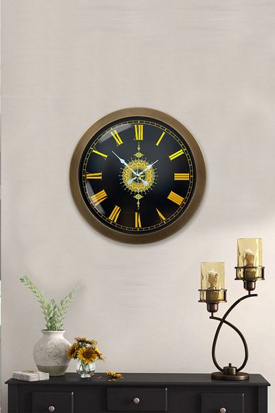 Kasva Concept Gift 36 cm Antique Metal Verse Wall Clock