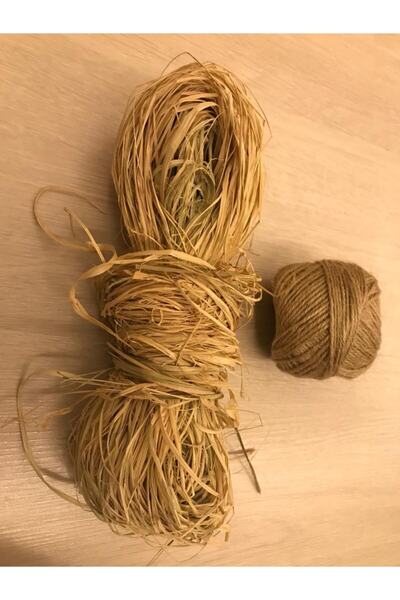 ACY STORE DOĞAL RAFYA 100 GRAM & 100 METRE JÜT KIRNAP 1 ADET SÜSLEME, HOBİ, MAKROME, SAMAN İP, MUZ LİFİ