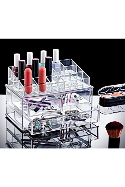 Zariff Evim Οργάνωση βερνικιού νυχιών καλλυντικών κοσμημάτων 3 επιπέδων συρτα...