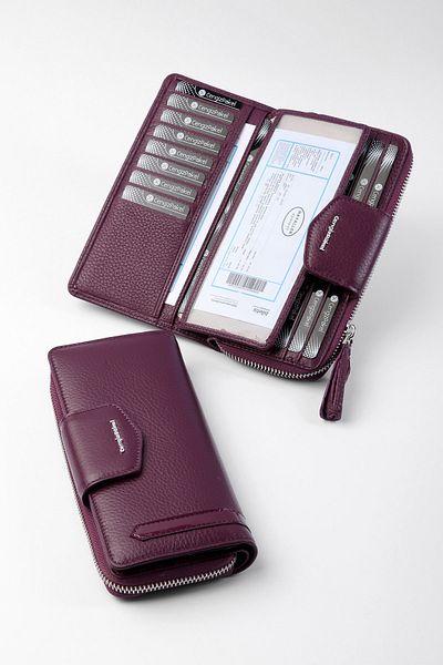 CENGİZ PAKEL Genuine Leather Plum Wallet