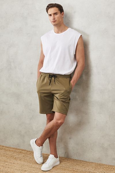 AC&Co / Altınyıldız Classics Pánské khaki standardní střih každodenní pohodlné sportovní pletené šortky
