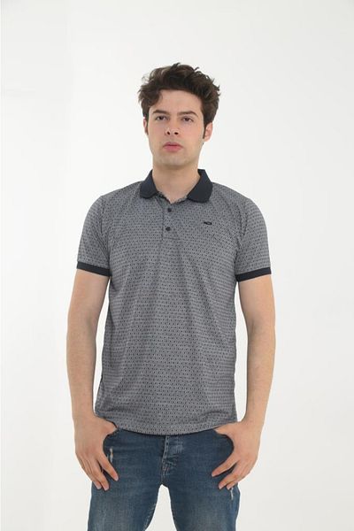 Rey Polo Men's Polo Collar Jacquard T-Shirt