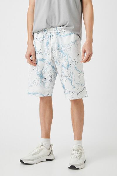 Koton Men's Turquoise Patterned Shorts & Bermuda 2SAM40038MK