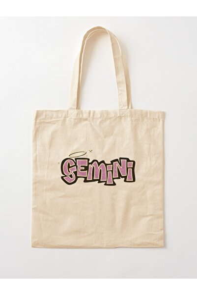 Ranadan Ham Bez Canvas Gemini Baskılı Bez Çanta