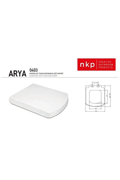NKP Arya Duroplast Metal Menteşeli Yavaş Kapanır Üstten Sıkmalı Klozet Kapağı