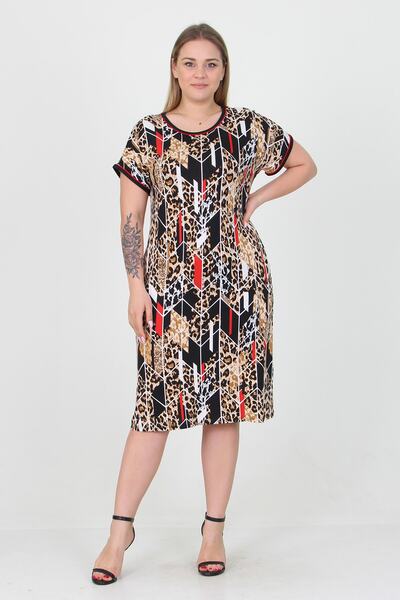 Neşeli Butik Rochie de damă din țesătură elastică, mărime mare, din viscoză, ...