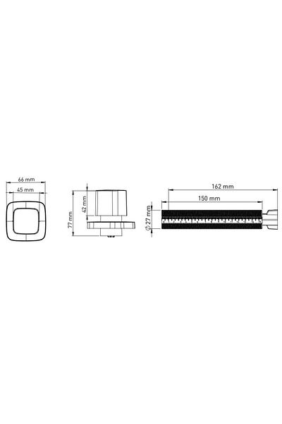 ULUMAK Built-in Square Intermediate Cut-off Valve Black 20 Mm Plus Model Long Body