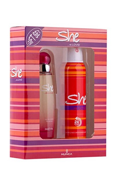 She Is Love Edt 50 ml Kadın Parfüm + 150 ml Deodorant Set 1090973029157