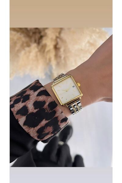 İSTLİV ساعة يد نسائية باللون الذهبي والفضي