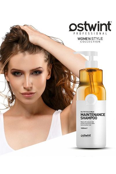 Ostwint Milk Series Shampoo, Milk Extract, Strengthening, Repairing, Renewing, 1000 ml