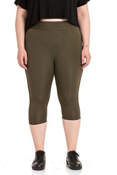 DISENTIS MODEST Ženske haki tajice veće veličine sa elastičnim strukom i šavo...