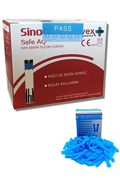 sinocare 1 Kutu Kan Şekeri Ölçüm Çubuğu + 1 Kutu Lanset