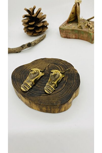 Porsuk Alternatif أقراط على شكل وجه هيبي عرقية أصيلة مصنوعة يدويًا