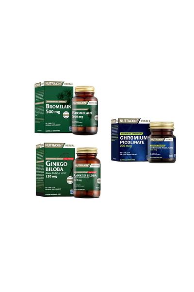 Nutraxin GinkgoBilobaandBromelain60 Tablets +ChromiumPicolinate 90 Tablets