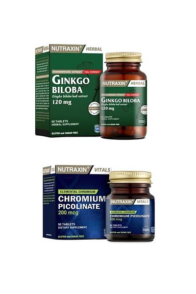 Nutraxin GinkgoBilobaand Chrome Mineral Containing 60/90 Tablets Food Supplement