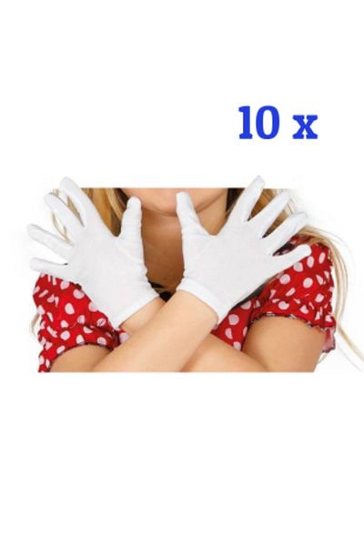AXE SPORTSWEAR White 10 Pairs Children & Band & Pantomime & Performance & Ceremony Gloves & 23 April & 19 May