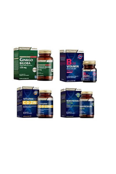 Nutraxin GinkgoBiloba60 Tablets -VitaminMax and Magnesium Added