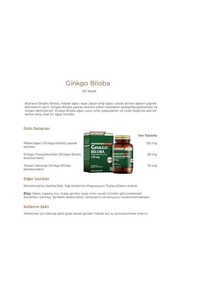 Nutraxin GinkgoBilobaandKeratinFormula - 60 Tablets