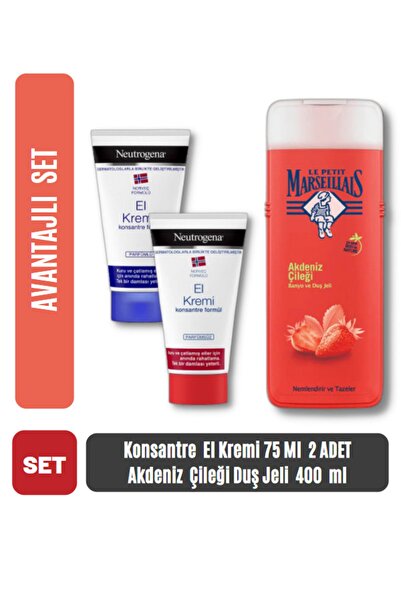 Neutrogena Concentrated Hand Cream 75 ml 2 Pieces + Mediterranean Strawberry ...
