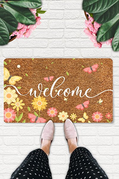 Uygur Home سجادة ديكور للباب الأمامي والداخلي بتصميم زهور الشمس ومظهر كوكو