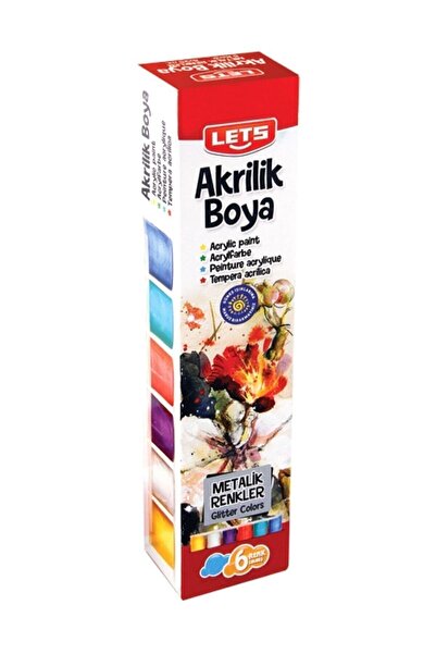 Lets Akrilik Boya 6 Renk Metalik 25 Mg.