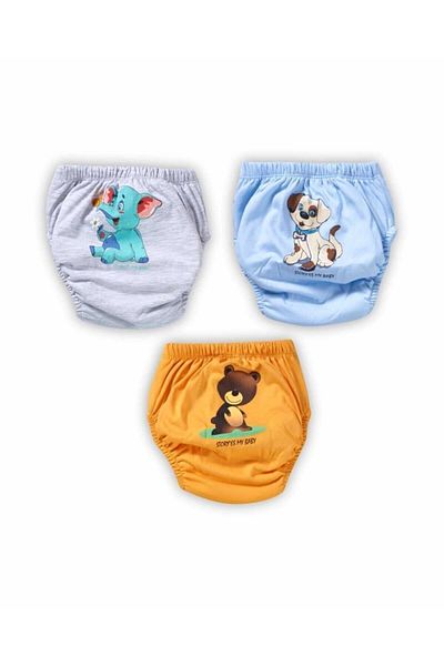 Momslab Pantaloni de antrenament din bumbac portocaliu pentru băieți, 3 piese Poopes