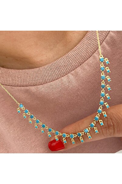 simurg jewellery Gümüş Firuze Taşlı Kolye