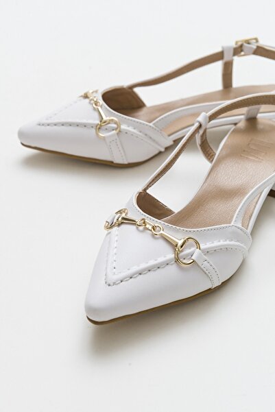 Luvi Olıv White Women's Heeled Sandals