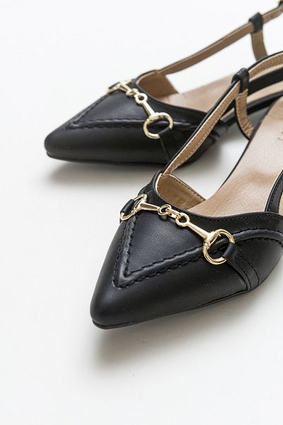 Luvi Olıv Schwarze Damen-Sandalen mit Absatz