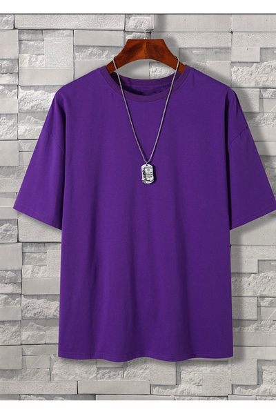 DEEPSENCE Unisex Oversize T-shirt Koi Fish Back Print Purple