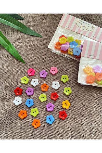 goblenkanaviçe Flower Figured Amigurumi Button