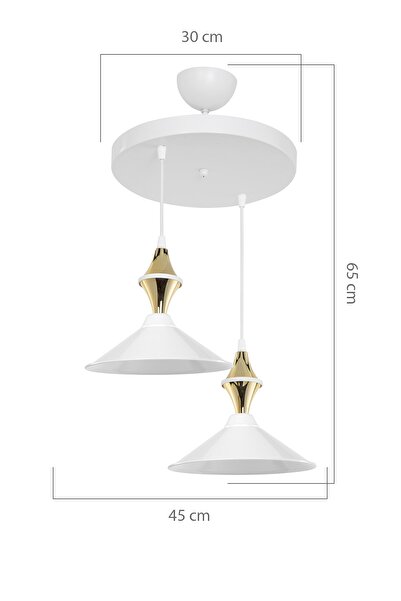 manogrup avize aydınlatma Maya Karo Beyaz/gold Ikili Yemek Odası Oturma Odası Salon Mutfak Avize