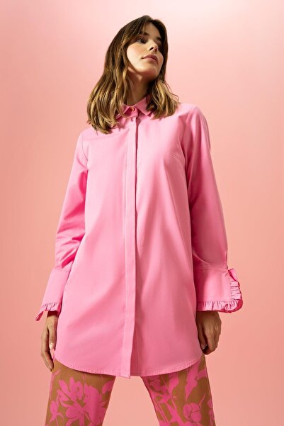 DeFacto Relax Fit Shirt Collar Long Sleeve Poplin 100% Cotton Tunic