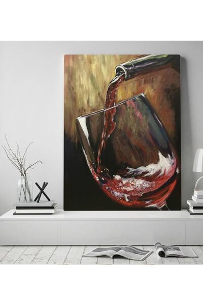 Bk Gift Gift Şarap Tasarımlı Kanvas Tablo 50x70cm-2