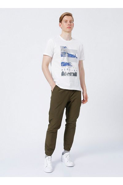 Aeropostale E-8318 Elastische Standard Fit Gerade Khaki Herren Chino Hose
