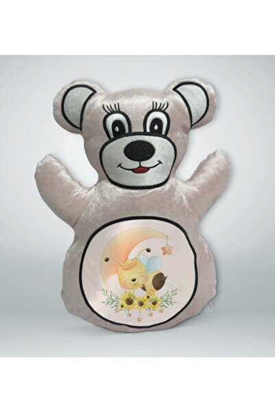 Bk Gift Gift Cute Bee Designed Cream Teddy Bear Pillow-3