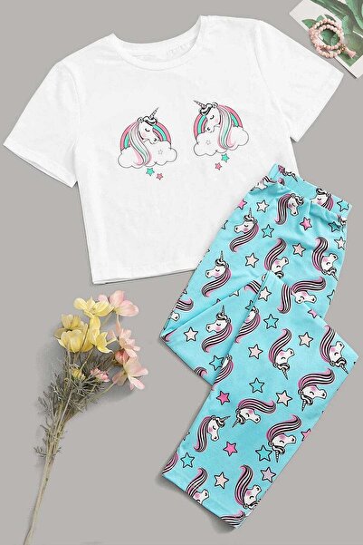 PEMBİŞ HOMEWEAR Следващ комплект супермеки пижами, Unicorn2