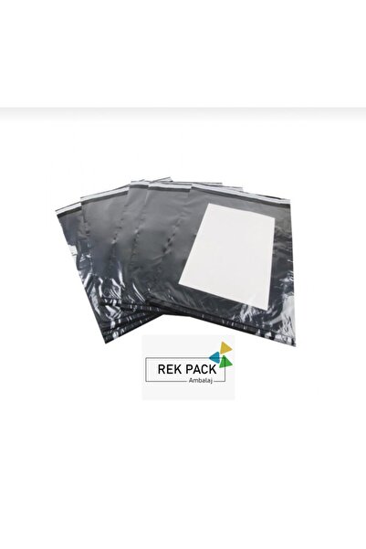 REK PACK AMBALAJ Siyah Şeffaf 24x30+5 Kargo Poşeti 100 Adet