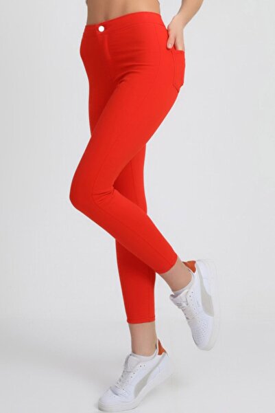 fehika Kadın Cepsiz Iç Göstermez Tayt Pantolon Yüksek Bel Skinny Fit Jeans