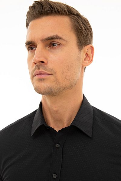 Pierre Cardin Мъжка черна риза Slim Fit 1108954 Ataly 046