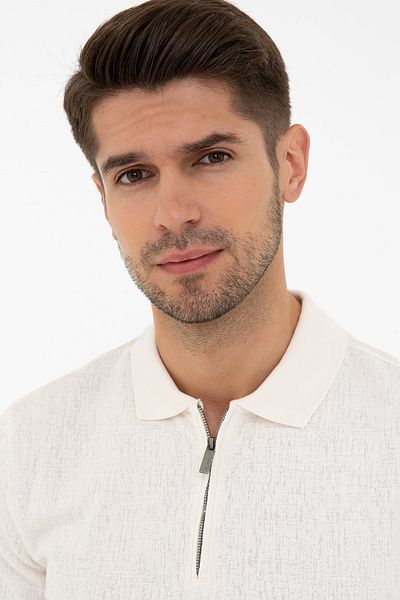 Pierre Cardin Polo Neck Slim Fit Mink T-Shirt