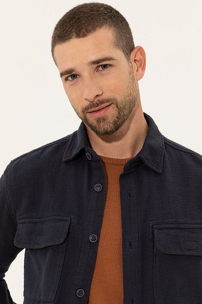 Pierre Cardin Мъжка тъмносиня риза с дълъг ръкав G021Sz004.0001360055