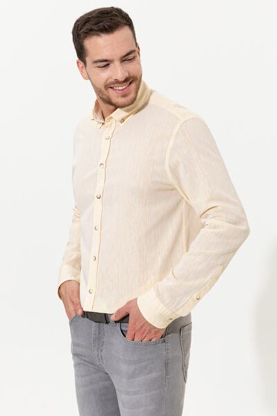 Pierre Cardin Чоловіча сорочка Uzunkol - жовта, G021SZ004.000.1371728.VR044