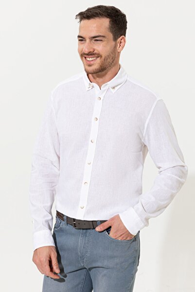 Pierre Cardin Erkek Beyaz Gomlek Uzunkol G021SZ004.000.1371728.VR013